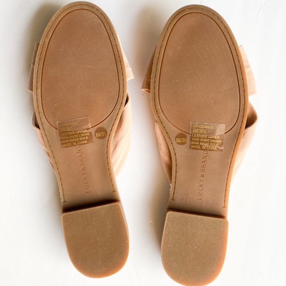 Lucky Brand Genrid suede knot tie slide sandals 8 - Picture 8 of 9